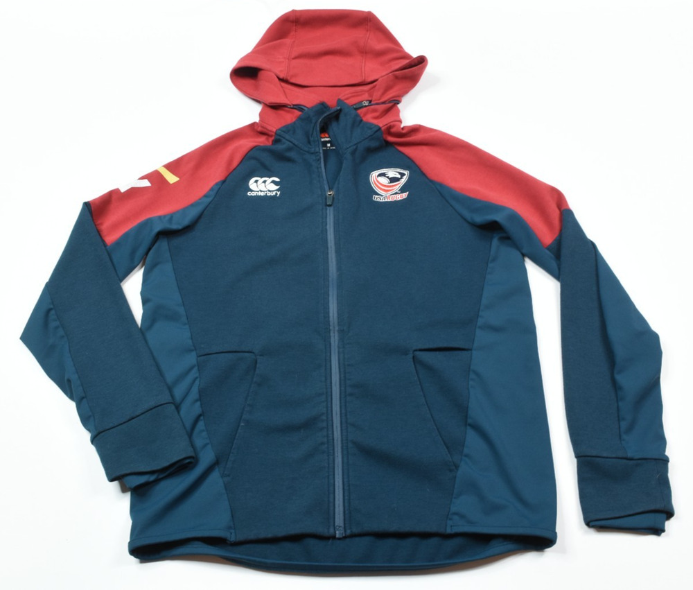 Canterbury Team USA Rugby Hoodie Mens Medium Blue Long Sleeve Full-Zip